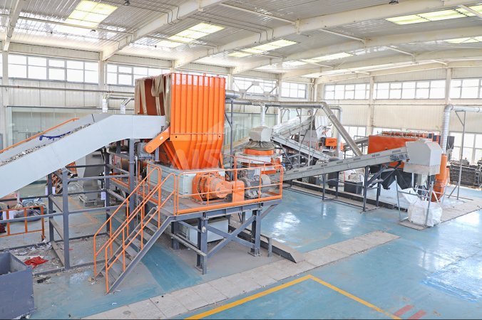 Double Shaft Shredding Plant Applied in Textile Waste Disposal Project in Henan, China