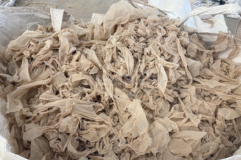 Before agricultural film shredding
